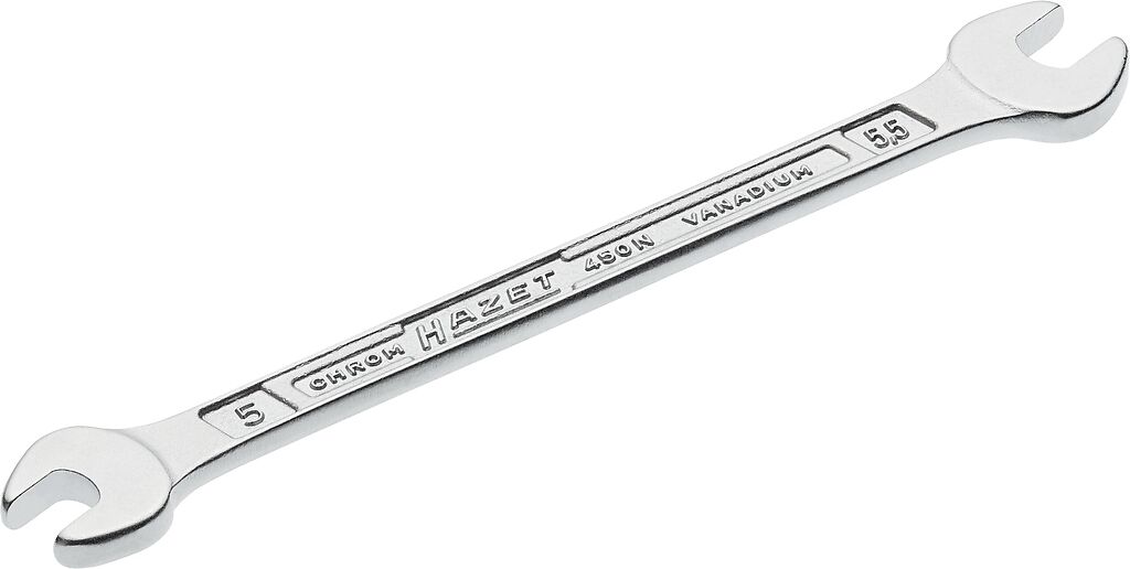 Double open-end wrench, outside hexagon profile, 5 × 5,5 mm (450N-5X5.5, HAZET)