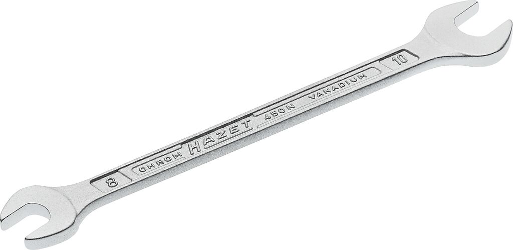 Double open-end wrench, outside hexagon profile, 8 × 10 mm (450N-8X10, HAZET)