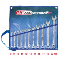 CHROMEplus combination spanner set, offset, 8-22 mm, 11 pcs (518.0641, KS TOOLS)