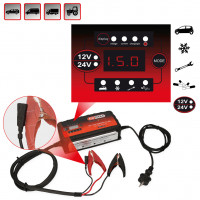 12 V + 24 V aukštadažnis akumuliatorių įkroviklis 25 A / 12,5 A (550.1745, KS TOOLS)