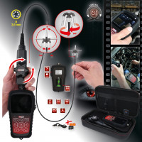 HD videoscope set withØ3.9mm180°&0°HD front camera probe,flexi. PVC cover,3pcs (550.7550, KS TOOLS)
