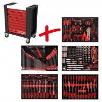 PERFORMANCEplus P10 instrumentu ratiņu komplekts ar 262 instrumentiem 5 atvilktnēs (810.5262, KS TOOLS)