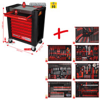 PERFORMANCEplus P10 įrankių vežimėlio rinkinys su 397 įrankiais 7 stalčiuose (810.7397, KS TOOLS)