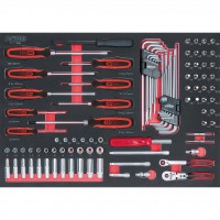 SCS 1/4" muciņu komplekts, 95 gab., 1/1 sistēmas ieliktnī (711.1095, KS TOOLS)