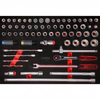 1/2" galvučių rinkinys putplasčio įdėkle, 66 vnt. (811.0066, KS TOOLS)