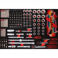 1/4" + 3/8" + 1/2" muciņu komplekts putuplasta ieliktnī, 159 gab. (811.0159, KS TOOLS)