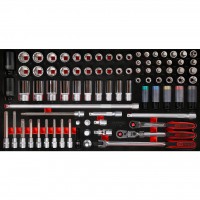 1/2" muciņu komplekts putuplasta ieliktnī, 85 gab. (813.0085, KS TOOLS)