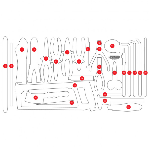 Tuščias putplasčio įdėklas, skirtas 813.0036 (813.0036-97, KS TOOLS)