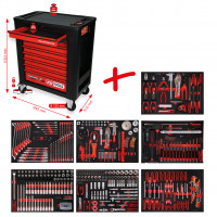 PERFORMANCEplus P15 įrankių vežimėlio rinkinys su 397 įrankiais 7 stalčiuose (815.7397, KS TOOLS)