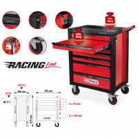 RACINGline BLACK/RED toolbox with 7 drawers (826.0007, KS TOOLS)