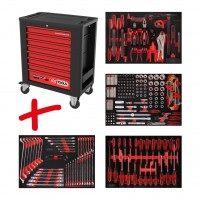 PERFORMANCEplus P15 instrumentu ratiņu komplekts ar 241 instrumentu 4 atvilktnēs (815.4241, KS TOOLS)