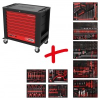 PERFORMANCEplus P20 įrankių vežimėlio rinkinys su 706 įrankiais 7 stalčiuose (820.9706, KS TOOLS)