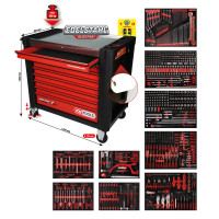 PERFORMANCEplus P30 įrankių vežimėlio rinkinys su 706 įrankiais 7 stalčiuose (830.9706, KS TOOLS)