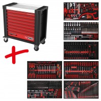 PERFORMANCEplus P25 įrankių vežimėlio rinkinys su 510 įrankių 7 stalčiuose (825.7510, KS TOOLS)