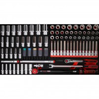 1/2" galvučių rinkinys putplasčio įdėkle, 86 vnt. (813.0086, KS TOOLS)