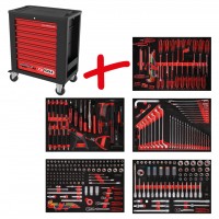 PERFORMANCEplus P15 instrumentu ratiņu komplekts ar 299 instrumentiem 5 atvilktnēs (815.5299, KS TOOLS)