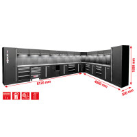 Werkstatt-Schranksystem, L-Form, 6120 x  4080 mm (866.6305, KS TOOLS)