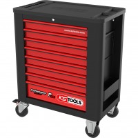PERFORMANCEplus P15 įrankių vežimėlis su 8 stalčiais, juodas/raudonas (873.1008, KS TOOLS)