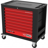 PERFORMANCEplus P20 įrankių vežimėlis su 8 stalčiais, juodas/raudonas, tuščias (873.2008, KS TOOLS)