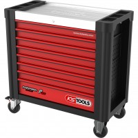 PERFORMANCEplus P25 įrankių vežimėlis su 8 stalčiais, juodas/raudonas (873.3008, KS TOOLS)