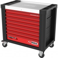 PERFORMANCEplus P30 įrankių vežimėlis su 8 stalčiais, juodas/raudonas (873.4008, KS TOOLS)