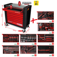 PERFORMANCEplus P25 įrankių vežimėlio rinkinys su 660 įrankių 8 stalčiuose (825.8660, KS TOOLS)