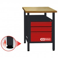 Darbagalds ar 3 atvilktnēm, 840x600x600 mm (865.0010, KS TOOLS)