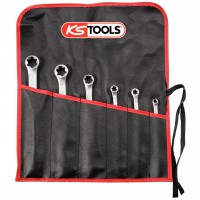 Divpusēju gredzenatslēgu komplekts Torx-E, taisnas, E6–E24, 6 gab. (911.0370, KS TOOLS)