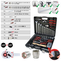 Įrankių rinkinys 1/4"+1/2", 88 vnt. (911.0688, KS TOOLS)