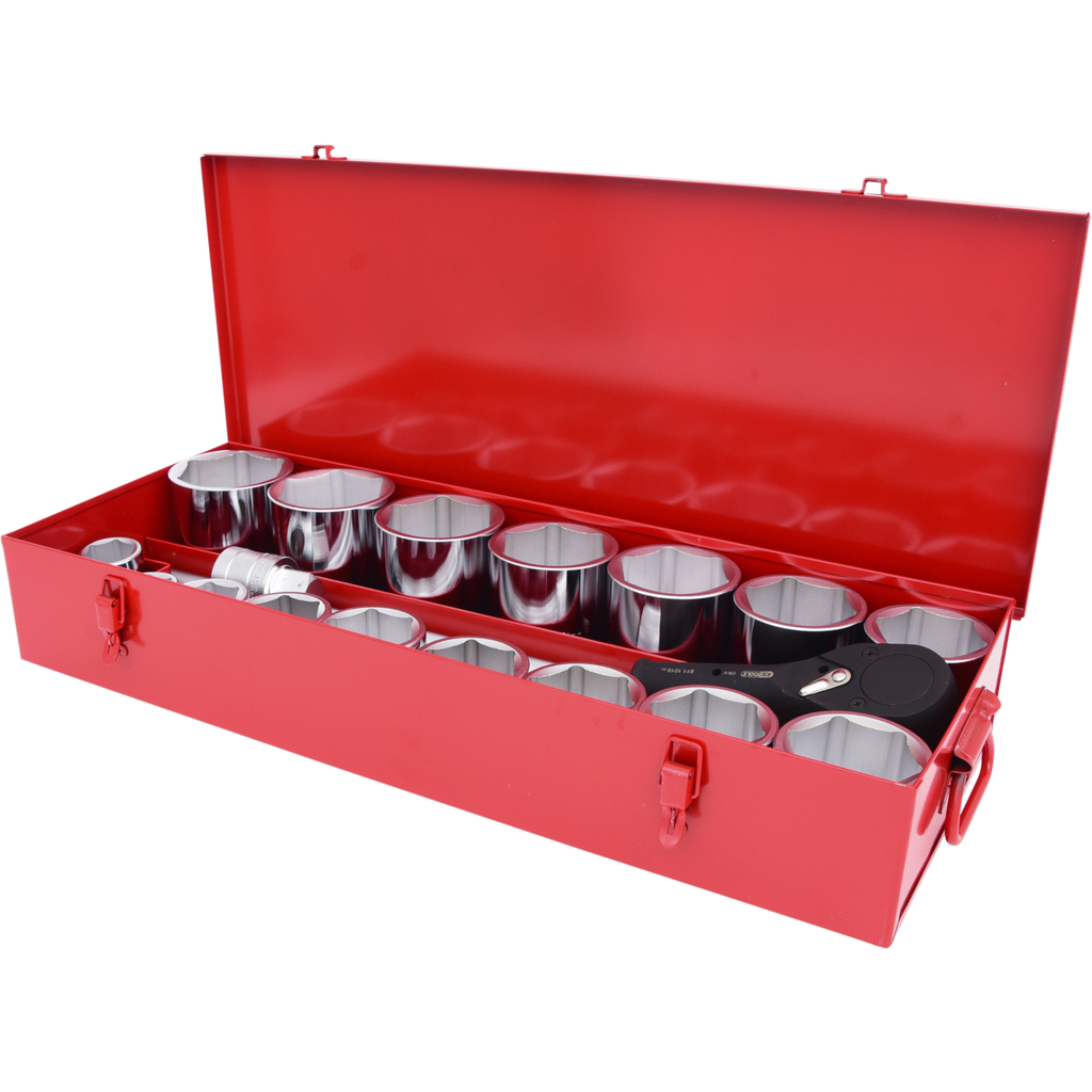 CLASSIC socket set with ratchet, 1", 36-80 mm, 22 pcs (911.0822, KS TOOLS)