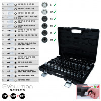 Torx galvučių rinkinys 1/4"+3/8"+1/2", 77 vnt. (911.0077, KS TOOLS)