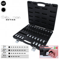1/2" Bit Socket Set for Triple-Square (XZN) Screws, 26 pcs (911.4540, KS TOOLS)