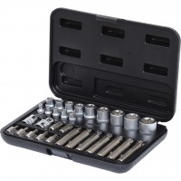 Torx galvučių ir antgalių rinkinys 1/4"+3/8"+1/2", 30 vnt. (911.4301-1, KS TOOLS)