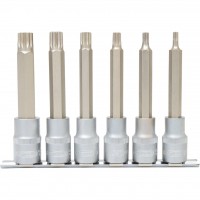 1/2" XZN daugiabriaunių antgalinių galvučių rinkinys, ilgos, M5–M14, 6 vnt. (911.1358, KS TOOLS)