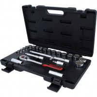 1/2" 12 briaunų galvučių rinkinys, 24 vnt. (911.1595, KS TOOLS)