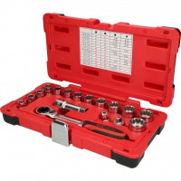 TRIPLEplus kiauryminių galvučių rinkinys 3/8"+1/2", 17 vnt. (916.4050, KS TOOLS)