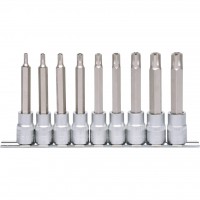 RIBE bit socket set long,9pcs,1/2"M5-M14 tamperproof (911.1630, KS TOOLS)