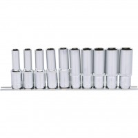 1/2" CHROMEplus šešiabriaunių ilgų galvučių rinkinys, 10–19 mm, 10 vnt. (918.0612, KS TOOLS)