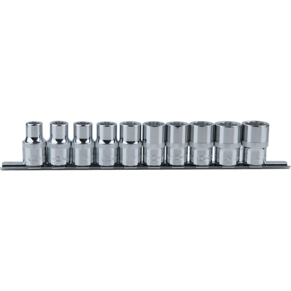 1/2" CHROMEplus 12-point socket set, 10-19 mm, 10 pcs (918.0655, KS TOOLS)
