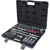 CHROME+ socket set AF sizes, 30pcs, 1/2" (918.0830, KS TOOLS)