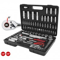CHROMEplus galvučių rinkinys 1/4"+1/2", 96 vnt. (918.0796, KS TOOLS)
