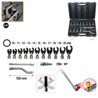 3/8″ iespraužamo gredzenatslēgu (crowfoot) komplekts, 12 skaldņu, 10–22 mm, 15 gab. (913.3835, KS TOOLS)
