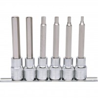 1/2" CHROMEplus vidinio šešiabriaunio antgalinių galvučių rinkinys, ilgos, 5–12 mm, 6 vnt. (918.1336, KS TOOLS)
