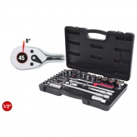 1/2" CHROMEplus galvučių rinkinys, 28 vnt. (918.0728, KS TOOLS)
