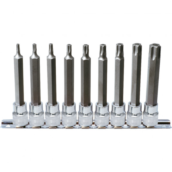 CHROME+ TX bit socket set,9pcs, 3/8" TB20-TB60 (918.3969, KS TOOLS)