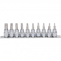 3/8" CHROMEplus Torx uzgaļu muciņu komplekts, T10–T55, 10 gab. (918.3939, KS TOOLS)