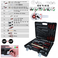 Universāls instrumentu komplekts 1/4"+1/2", 97 gab. (917.0797, KS TOOLS)