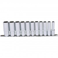 3/8" CHROMEplus 12 briaunų ilgų galvučių rinkinys, 8–19 mm, 11 vnt. (918.0602, KS TOOLS)