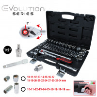 1/2" CHROMEplus galvučių rinkinys, 35 vnt. (918.0635, KS TOOLS)