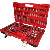 1/4" + 1/2" CHROMEplus Socket Set, 110 pcs, in Two-Colour Case (958.0711, KS TOOLS)